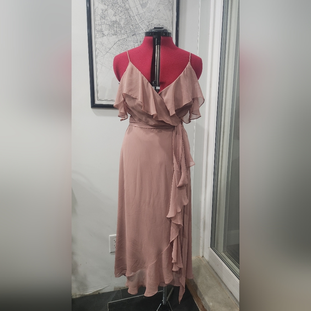 Jenny Packham Dusty Pink Asymmetrical Dress Size 10 Sample
